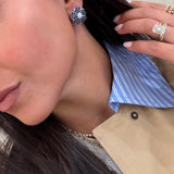 Sapphire Flower Earrings