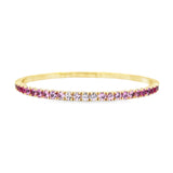 Ombre Light Pink/Dark Pink Sapphire Flex Bangle- 7”