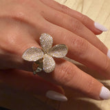 Large Pave Flower Ring