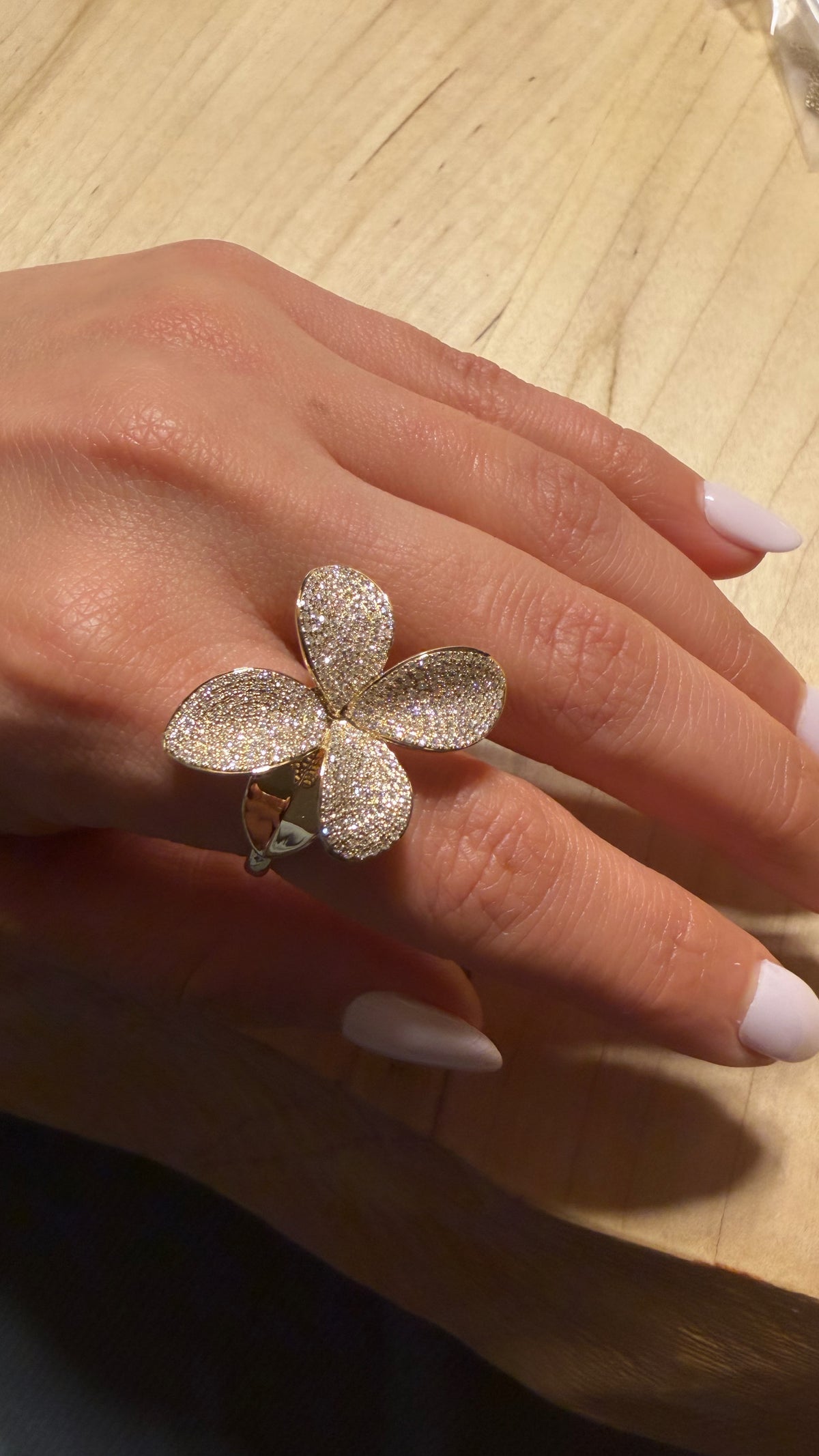 Large Pave Flower Ring