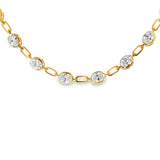 Lab Oval & Chain Necklace