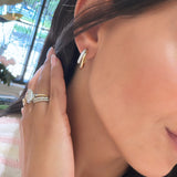 Diamond & Gold Hoop Earrings