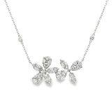 Double Flower Necklace with Diamond by Yard Chain