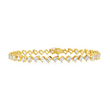 Mixed Shape Diamond Half Bezel Tennis Bracelet