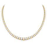 Graduated White & Yellow Diamond Tennis Necklace