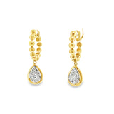 Gold Ball Hoop With Pear Hang