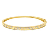 Yellow Gold & Baguette Diamond Bangle