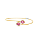Pink Sapphire/Gold Wrap Bangle