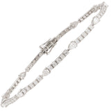 Skinny Tennis Bracelet With Diamond Pears