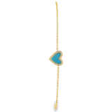 Dainty Turquoise Heart Bracelet