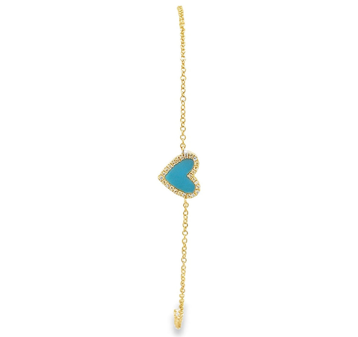Dainty Turquoise Heart Bracelet