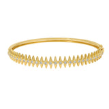 Gold Spike Bangle with Diamonds