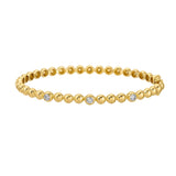 Yellow Gold Ball Bangle with Diamonds
