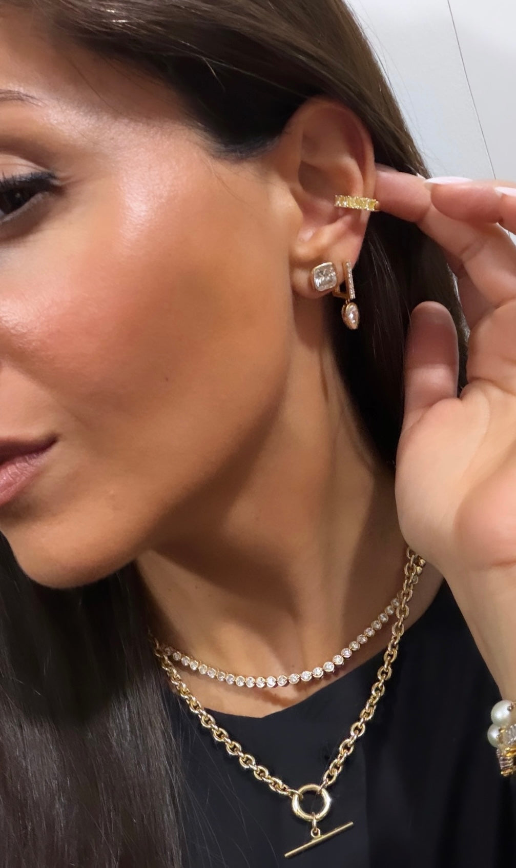 Yellow Diamond Ear Cuff