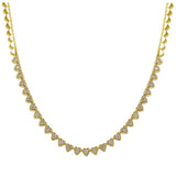 Dainty Heart Tennis Necklace
