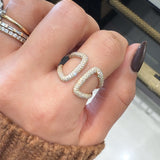 Open Front Pave Ring