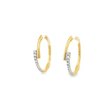 Diamond and Gold Mini Oval Hoops