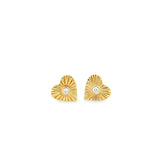 Fluted Heart Studs