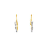 Diamond and Gold Mini Oval Hoops