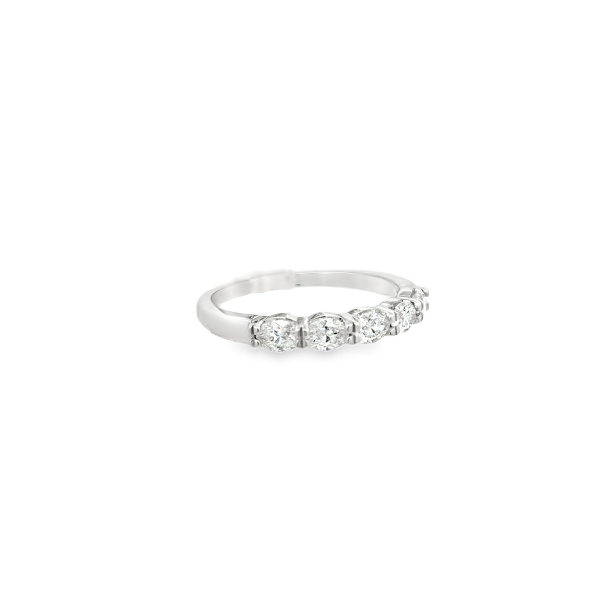 Oval Diamond Half Band Eternity WG