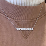 Multi Shape Bar Necklace WG