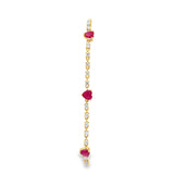 Ruby Hearts & Diamonds Bracelet