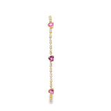 Pink Sapphire Heart & Diamond Bracelet