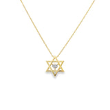 Star of David with Heart Diamond Necklace