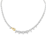 Pear Tennis Necklace With Yellow Diamond