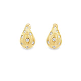 Mini Chunky Gold Scattered Diamond Teardrop Earrings