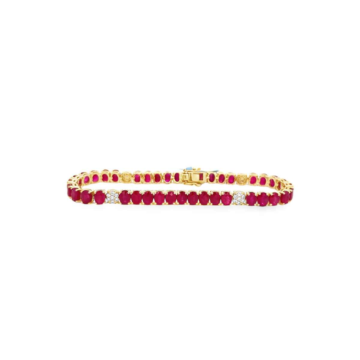 Large Ruby Tennis Bracelet- 7”