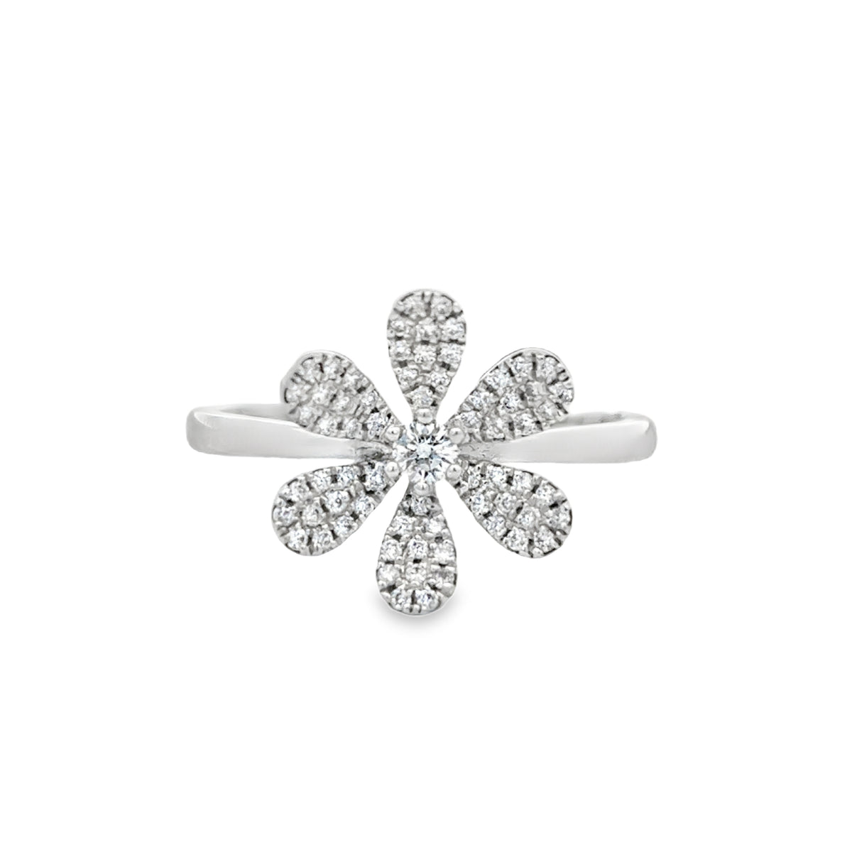 White gold small flower ring