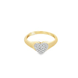 Pave Heart Pinky Ring