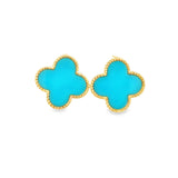 Turquoise Clover Studs