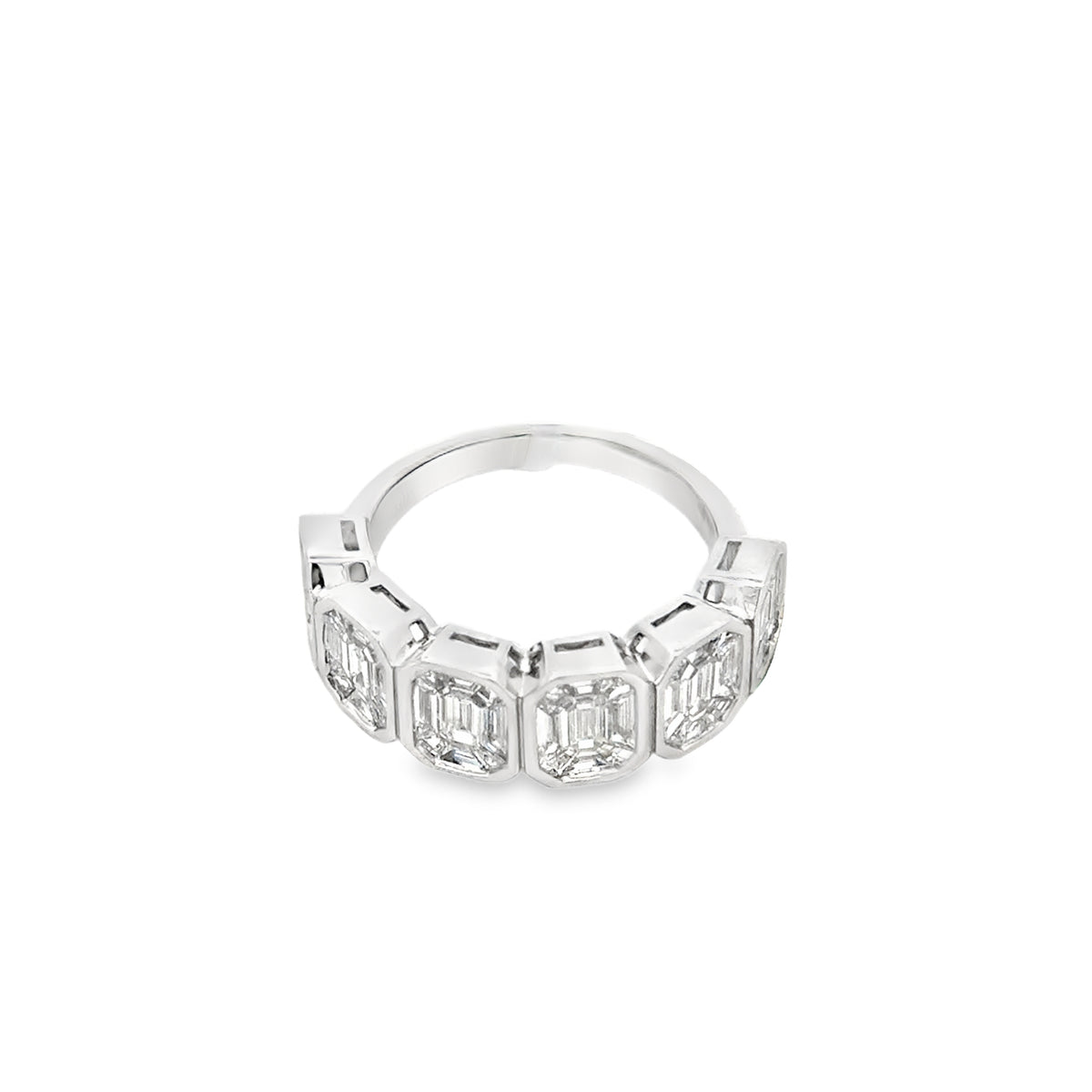 Baguette Emerald Half Eternity Band