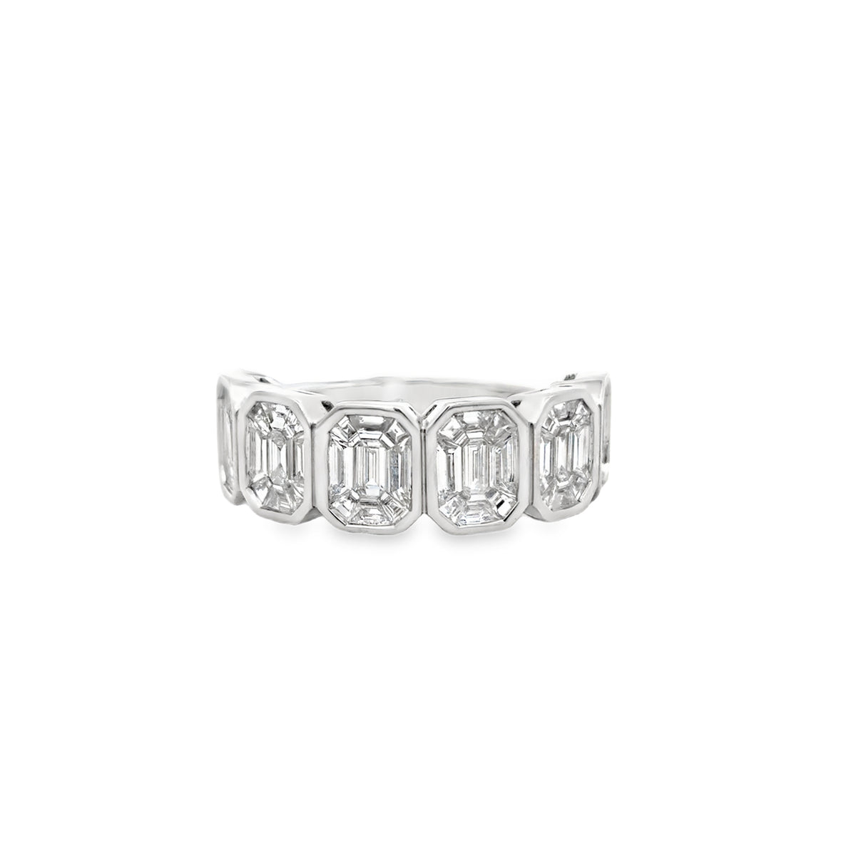 Baguette Emerald Half Eternity Band