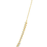 Diamond Tennis Necklace With Diamond Heart Center -YG
