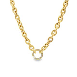 Chunky Gold Chain with Diamond Center Loop 18”