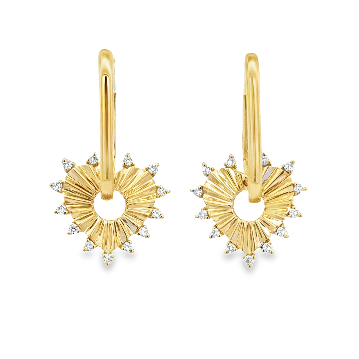 Fluted Heart Earrings