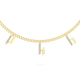 Gold & Diamond Gothic Initial Necklace