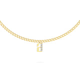 Gold & Diamond Gothic Initial Necklace