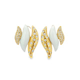 Diamond and White Agate Earrings