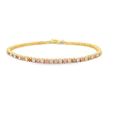 Thin Pink Sapphire & Diamond Bracelet