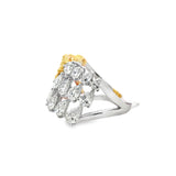 Yellow & White Diamond Pears Ring