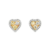 Yellow Diamond Heart Studs