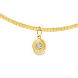 Gold Beveled Oval Diamond Charm