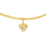 Gold Beveled Diamond Heart Charm