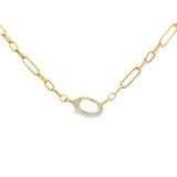Diamond Clasp Paperclip Chain Necklace