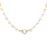 Pearl Chain with Large Diamond Clasp