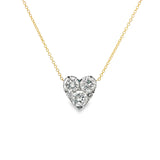 Cluster Heart Solitaire Necklace- YG